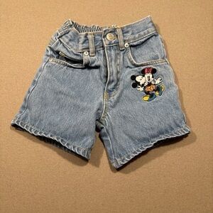 Disney Kids Denim Shorts with Mickey Mouse Patch
Vintage 90’s Mickey & Co